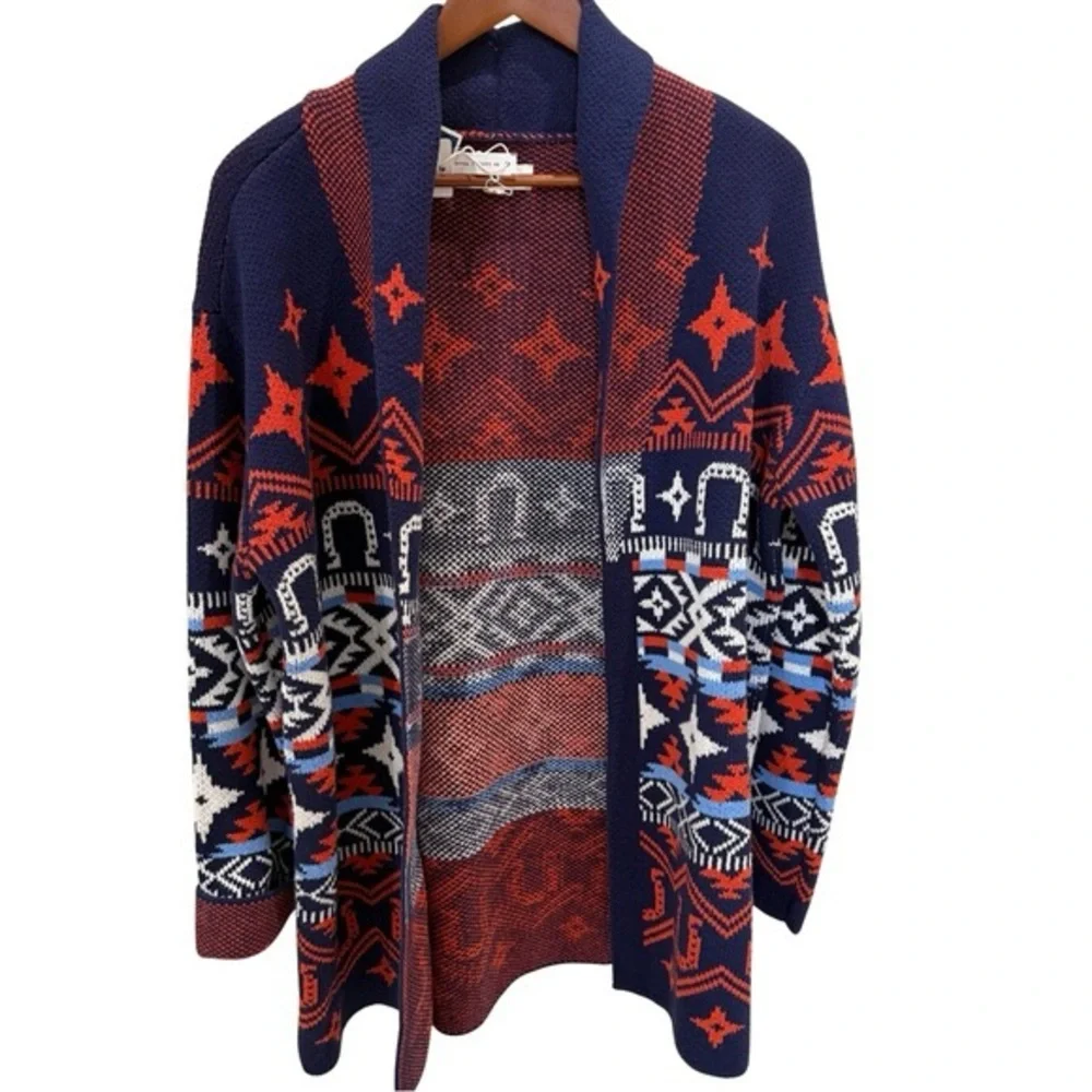 NWT Lucky Brand Southwestern Aztec Open Front Cardigan Sweater. - Picture 4 of 7